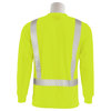 Erb Safety T-Shirt, Birdseye Mesh, Long Slv, Class 2, 9007SEG, Hi-Viz Lime, 3XL 62270